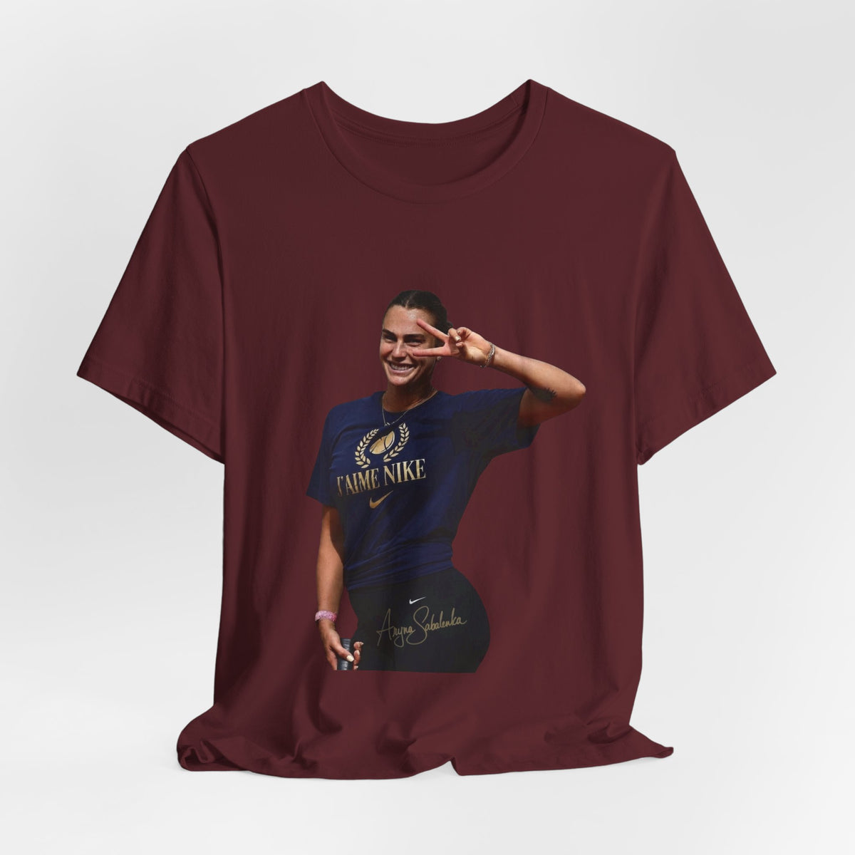 Aryna Sabalenka T-Shirt —Graphic Tee with Smiling Player Photo