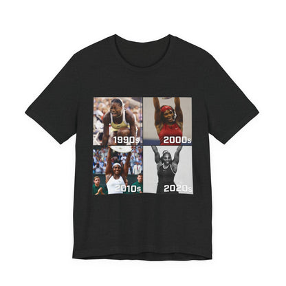 Decades of Champions Serena William’s 1990s–2020s Collage T-shirt