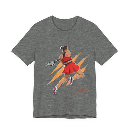 Tennis Player Aryna Sabalenka Graphic Tee — Dynamic Female Athlete Design