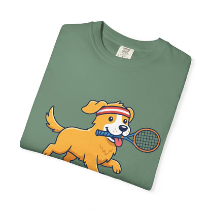 T-Shirt — "Always Ready to Serve" Golden Retriever Tennis Dog Graphic