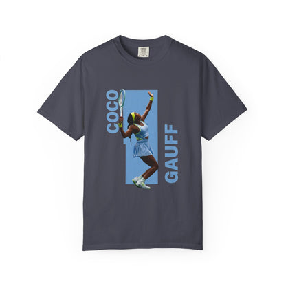 Coco Gauff T-Shirt — Retro Tennis Serve Graphic