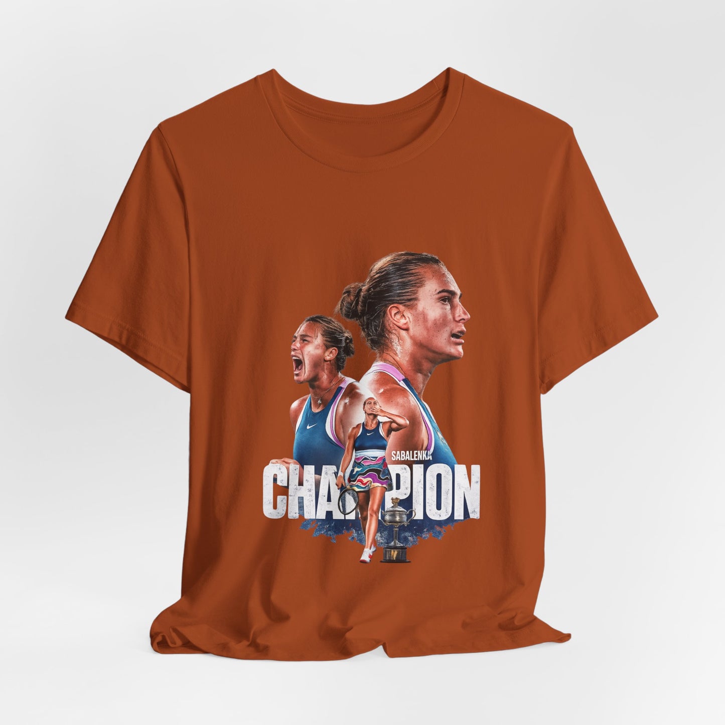 Champion Athlete Sabalenka Graphic Tee — "CHAMPION" Player Portrait T-Shirt