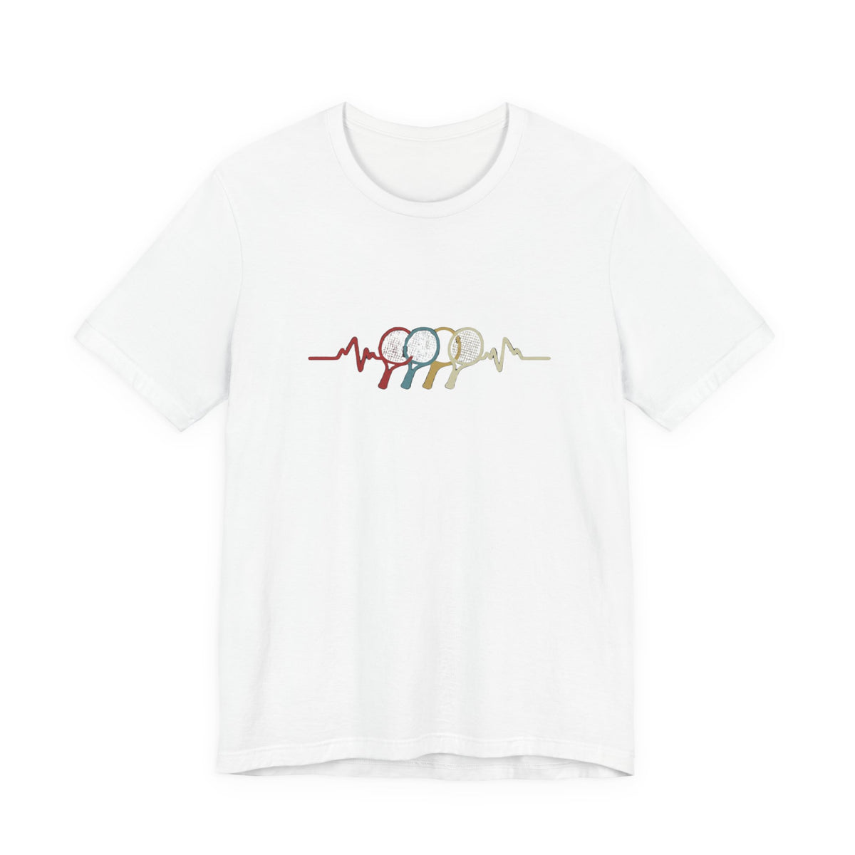 Tennis Heartbeat Tee — Retro Racket Line Art T-Shirt