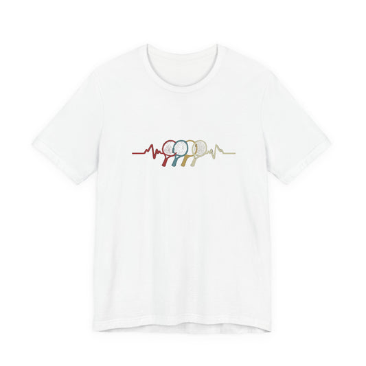 Tennis Heartbeat Tee — Retro Racket Line Art T-Shirt