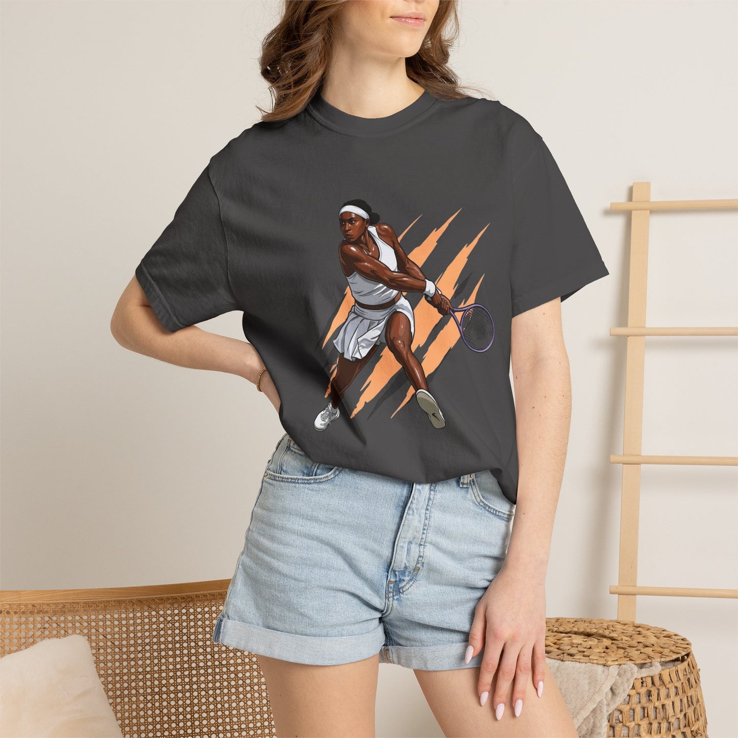 COCO GAUFF Tennis Player Graphic T-Shirt — Dynamic Women's Tennis Art Tee