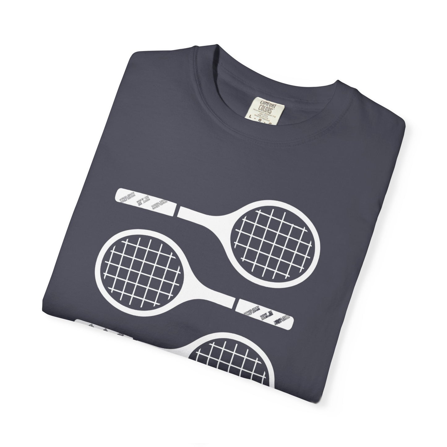 Tennis Rackets Graphic T-Shirt — Vintage-Inspired Garment-Dyed Tee