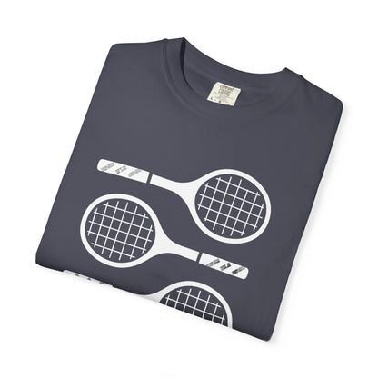 Tennis Rackets Graphic T-Shirt — Vintage-Inspired Garment-Dyed Tee