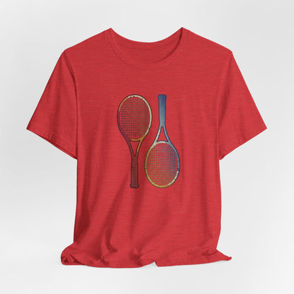 Tennis Rackets Tee — Vintage Wooden Racquets Graphic Shirt