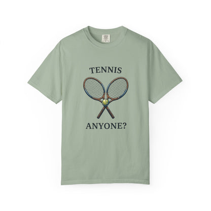 Tennis Anyone? Graphic T-Shirt — Vintage Racket & Ball Tee for Tennis Players