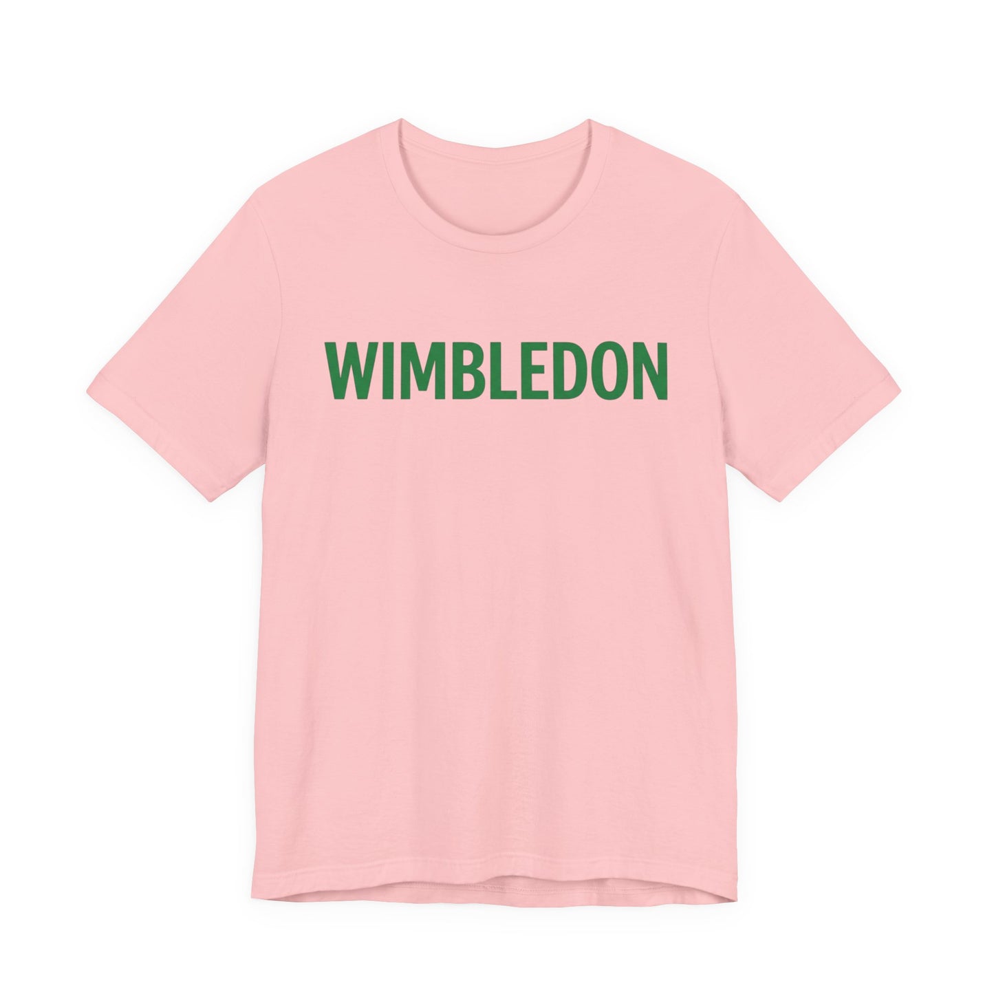 Wimbledon Classic Logo Tee — Green Text Tennis T‑Shirt