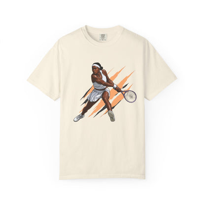 COCO GAUFF Tennis Player Graphic T-Shirt — Dynamic Women's Tennis Art Tee