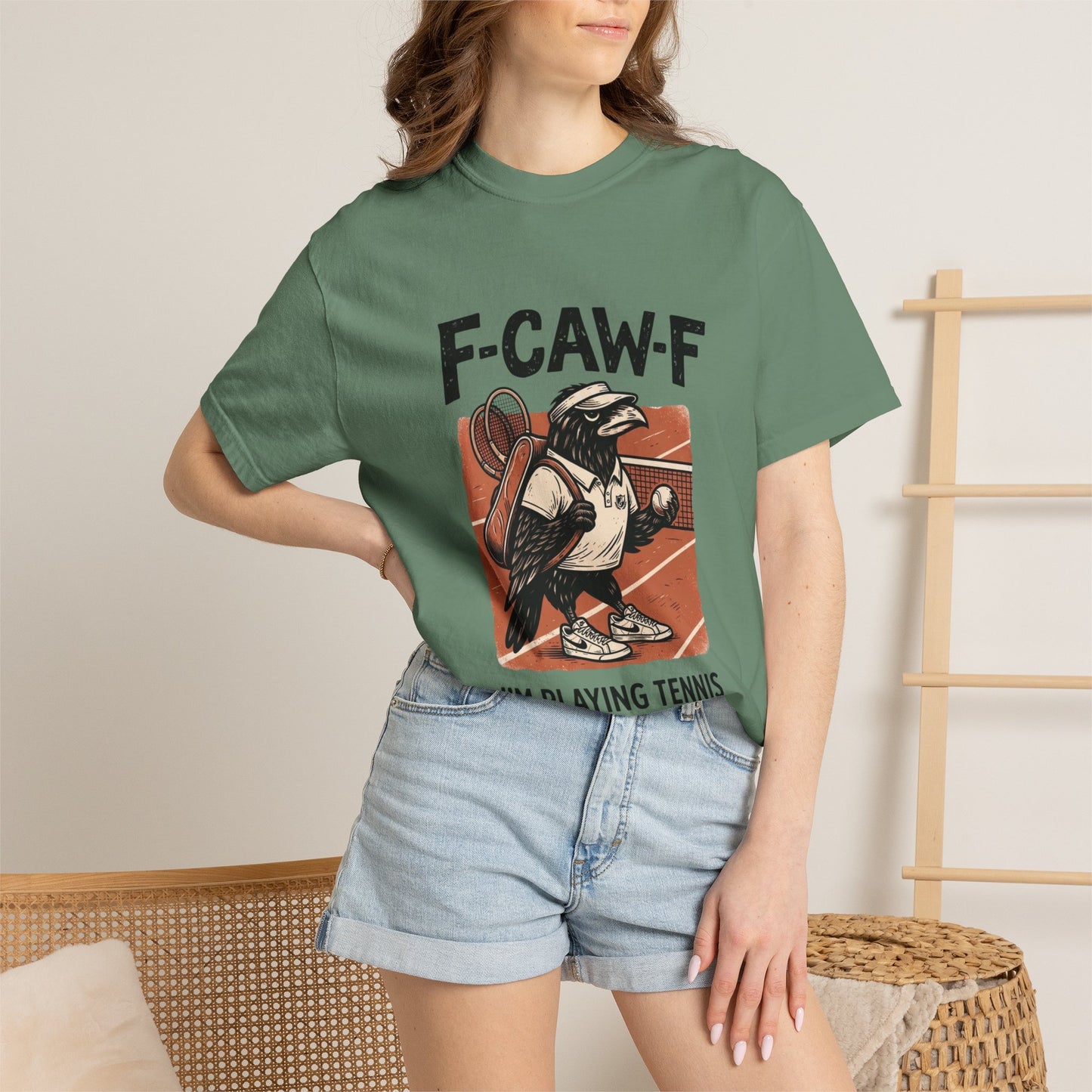 T-Shirt — F-CAW-F I’m Playing Tennis Raven Graphic Tee
