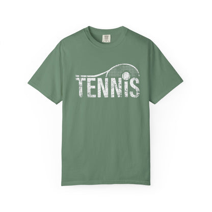 Tennis Vintage Graphic T-Shirt — Distressed Racket & Ball Tee