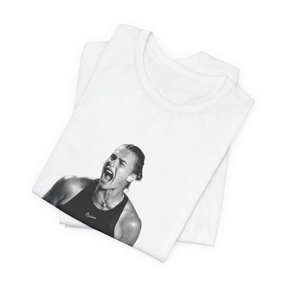 Tennis Player Sabalenka Graphic Tee — Energetic Champion Tennis T‑Shirt