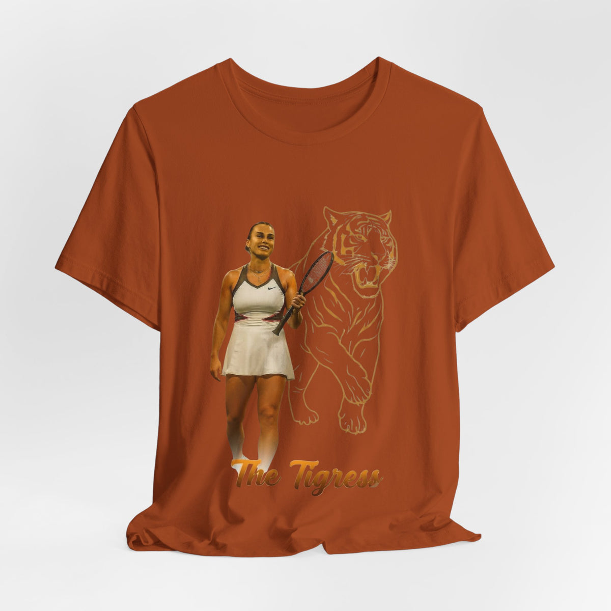 Sabalenka The Tigress Graphic Tee — Empowered Woman & Tiger Illustration