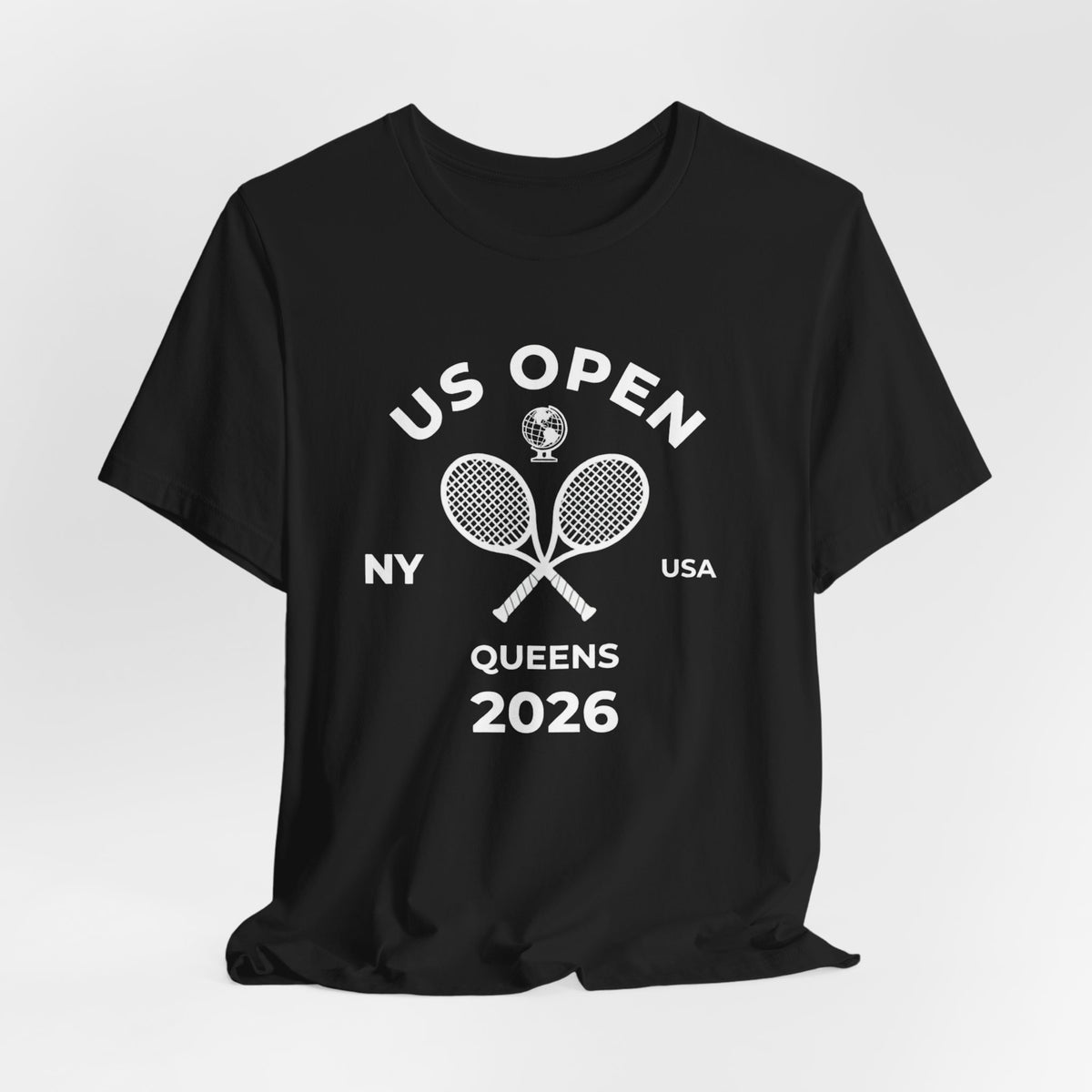 US Open Queens 2026 Tennis Tee — NY USA Vintage Racket T-Shirt