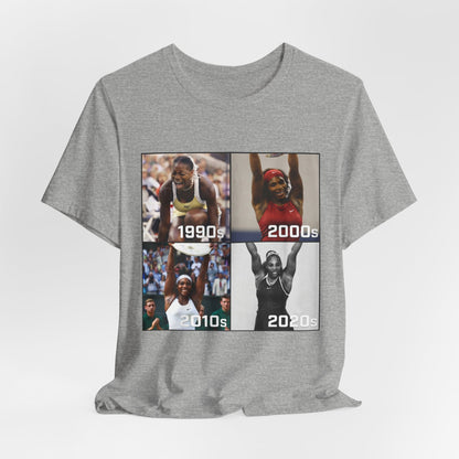 Decades of Champions Serena William’s 1990s–2020s Collage T-shirt
