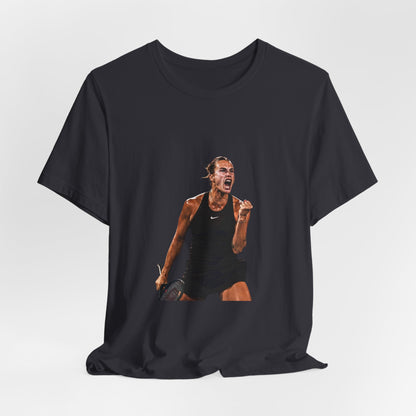 Tennis Player Aryna Sabalenka Victory Graphic Tee