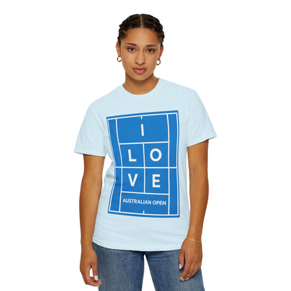 "I LOVE" Australian Open Tennis Court Graphic