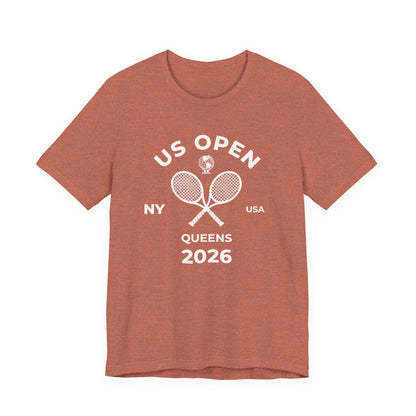 US Open Queens 2026 Tennis Tee — NY USA Vintage Racket T-Shirt