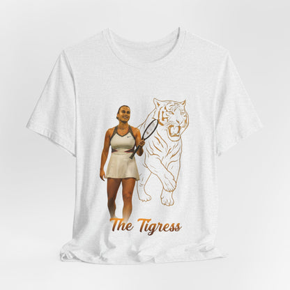 Sabalenka The Tigress Graphic Tee — Empowered Woman & Tiger Illustration
