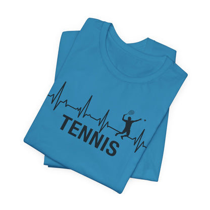Tennis Heartbeat T‑Shirt — Tennis Player ECG Graphic Tee