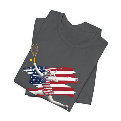US Open 2026 Tennis Tee — American Flag Tennis Player Graphic T-Shirt