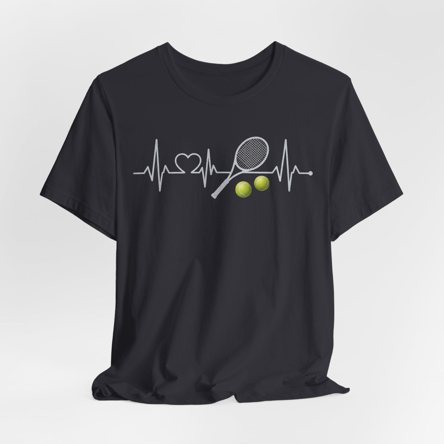 Tennis Heartbeat Tee – Racket & Tennis Ball Graphic Shirt
