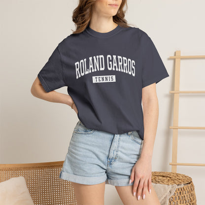 Roland Garros Retro Tennis Tee — Paris 2026 Garment-Dyed Court Shirt