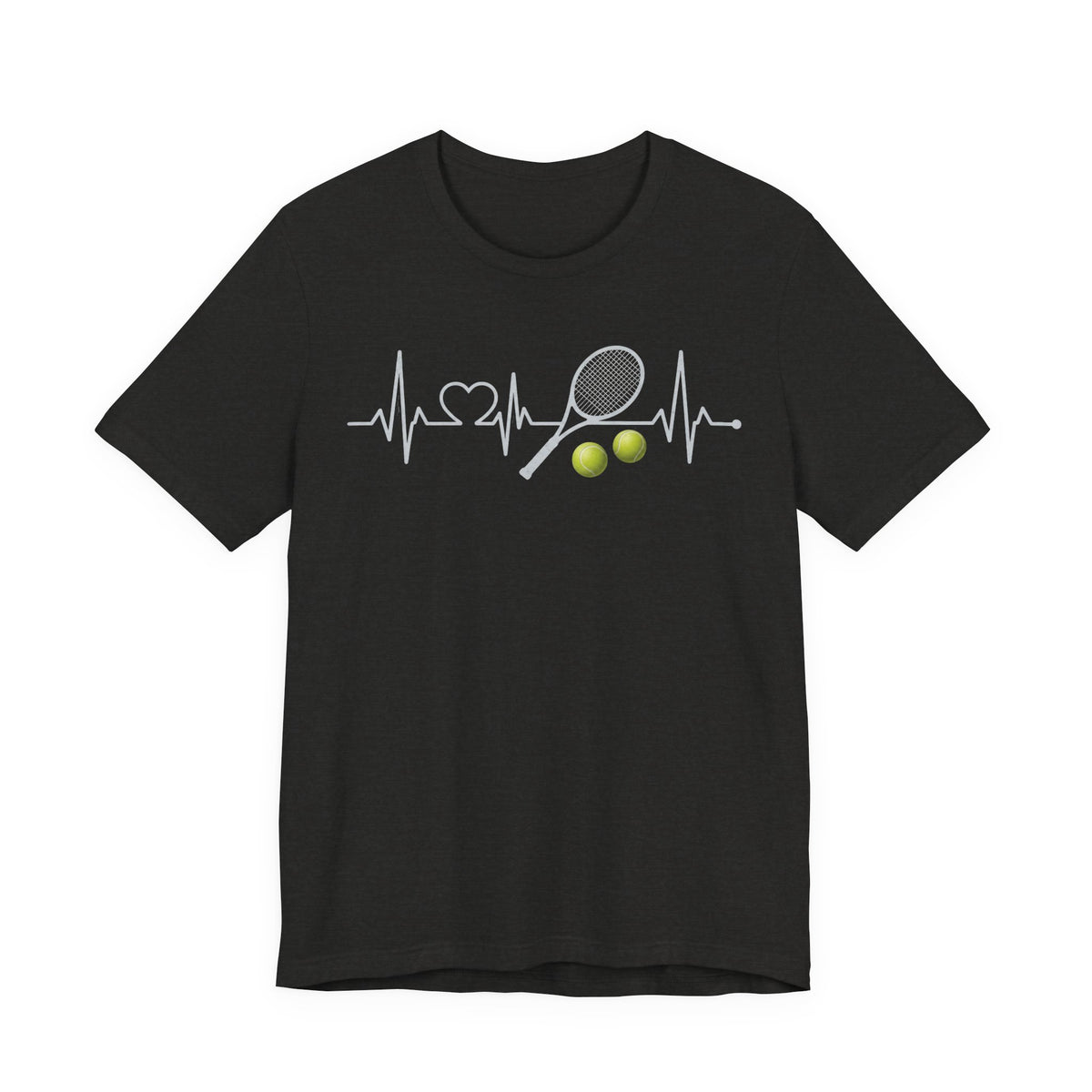 Tennis Heartbeat Tee – Racket & Tennis Ball Graphic Shirt