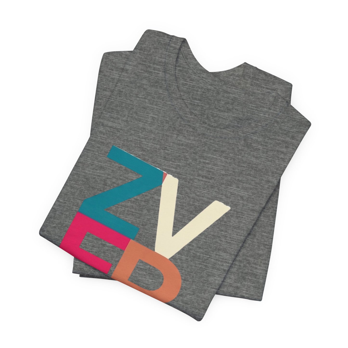 Retro Colorblock 'ZVEREV' Graphic Tee — Modern Minimalist Lettering Shirt