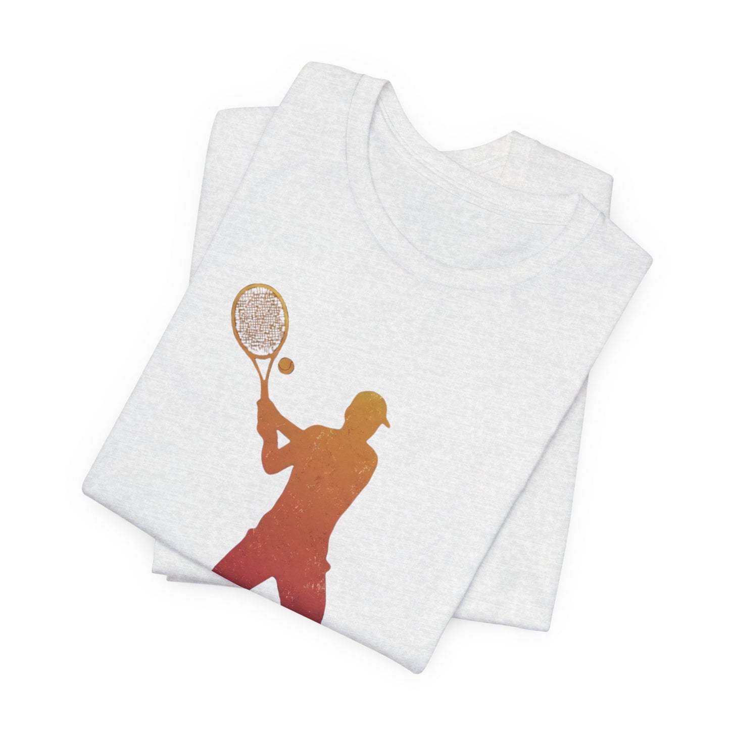 Tennis Player Silhouette Tee — Sunset Racket Graphic Shirt