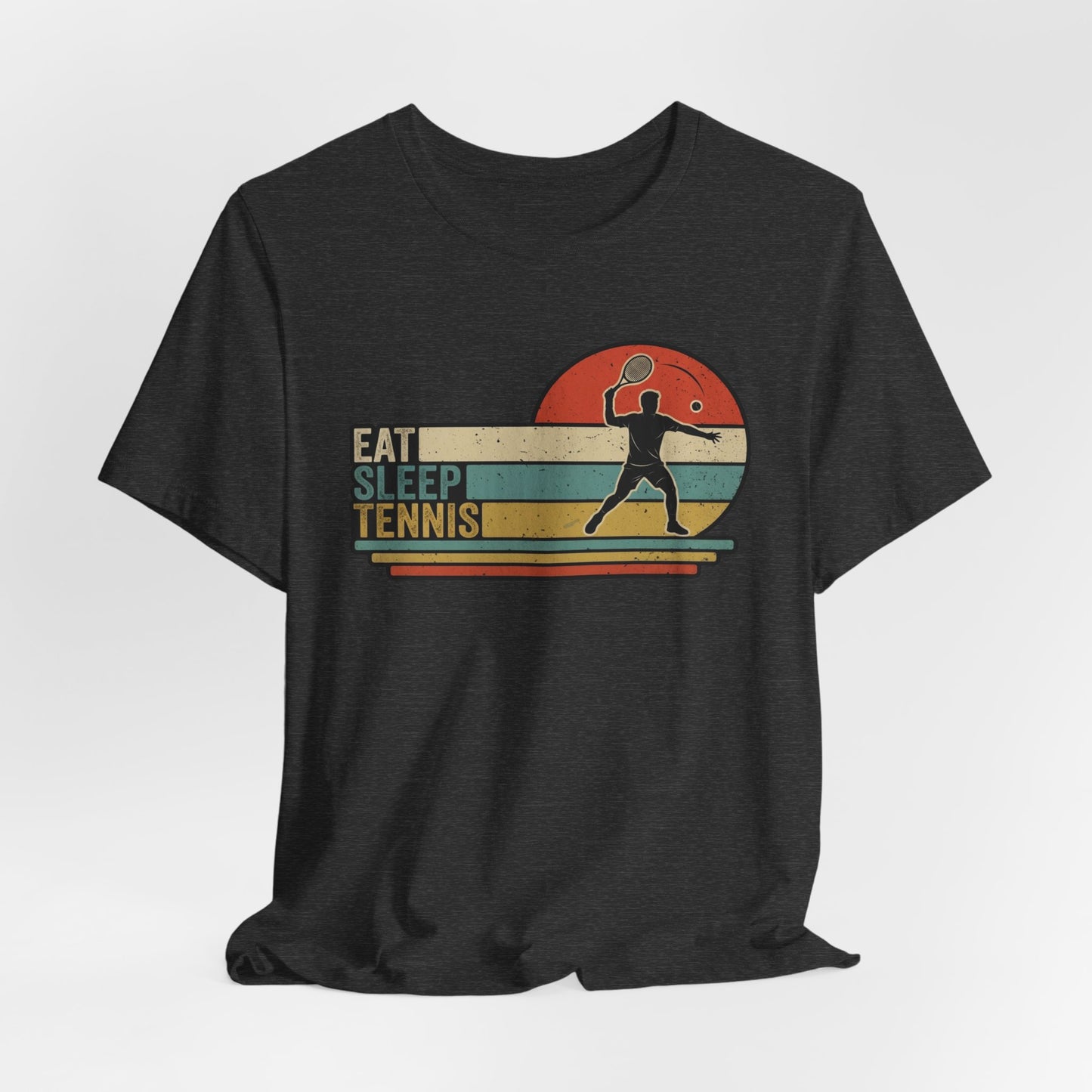 Eat Sleep Tennis Retro Graphic Tee — Vintage Tennis Player T‑Shirt