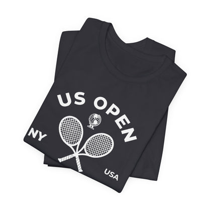 US Open Queens 2026 Tennis Tee — NY USA Vintage Racket T-Shirt