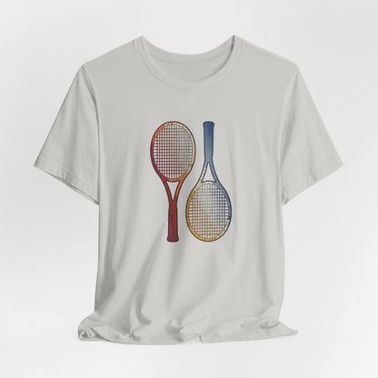 Tennis Rackets Tee — Vintage Wooden Racquets Graphic Shirt
