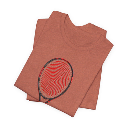 Tennis T‑Shirt — "It's In My DNA" Racket Fingerprint Tee