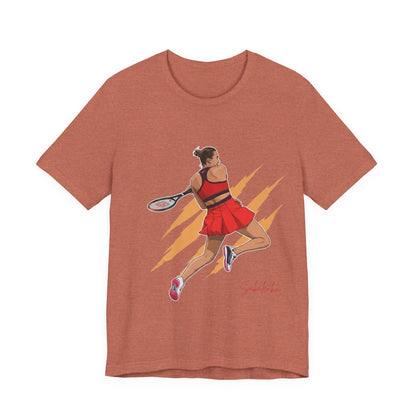 Tennis Player Aryna Sabalenka Graphic Tee — Dynamic Female Athlete Design