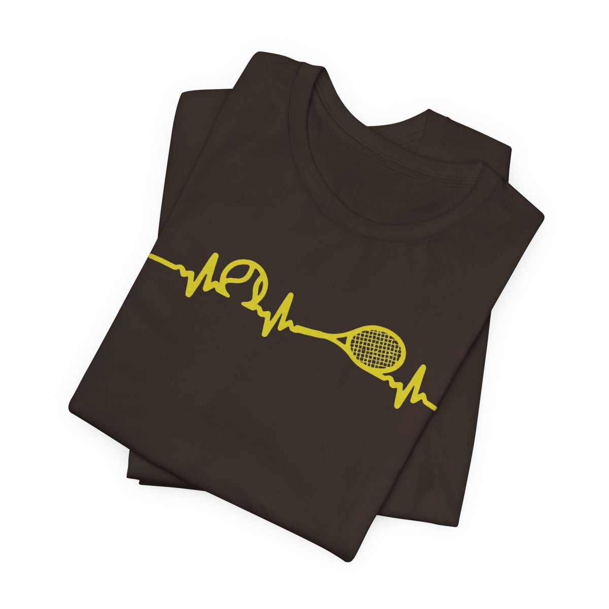 Tennis Heartbeat Tee — Minimal Tennis Racket ECG Graphic T-Shirt