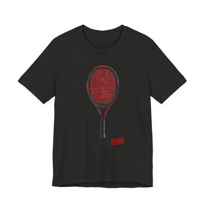 Tennis T‑Shirt — "It's In My DNA" Racket Fingerprint Tee