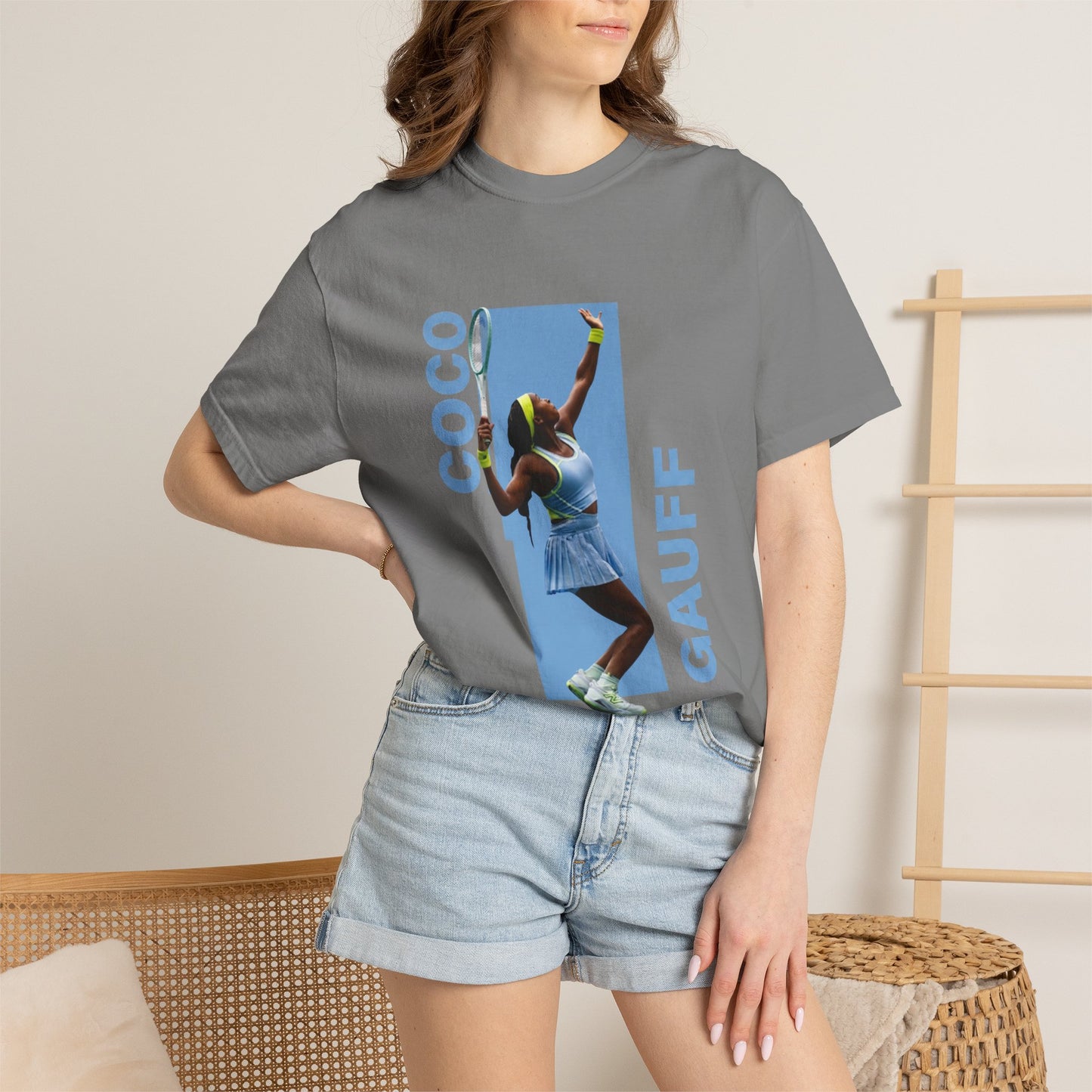Coco Gauff T-Shirt — Retro Tennis Serve Graphic