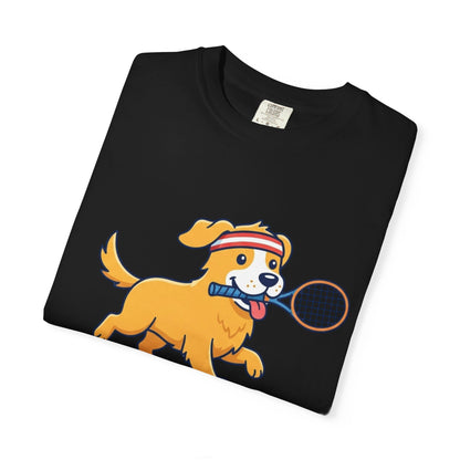 T-Shirt — "Always Ready to Serve" Golden Retriever Tennis Dog Graphic