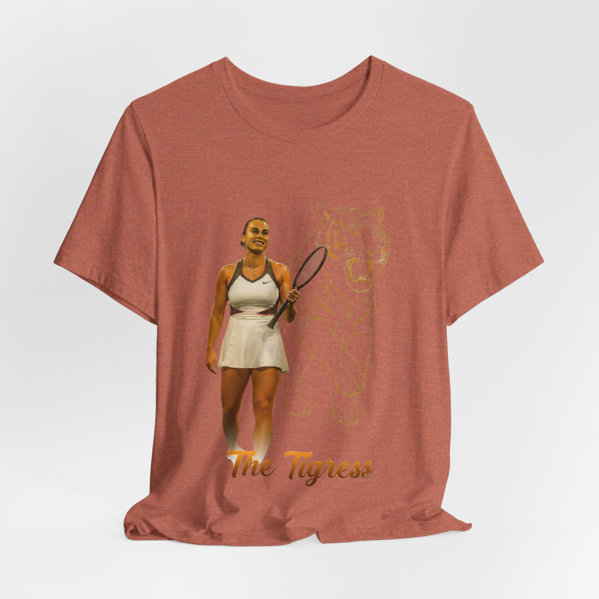 Sabalenka The Tigress Graphic Tee — Empowered Woman & Tiger Illustration
