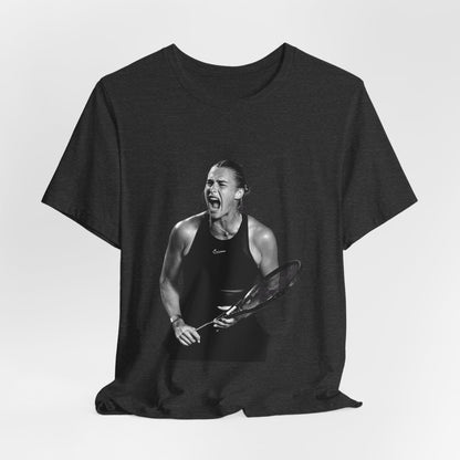 Tennis Player Sabalenka Graphic Tee — Energetic Champion Tennis T‑Shirt