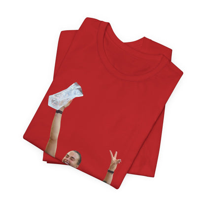 Aryna Sabalenka Champion Victory T-Shirt — Athlete Holding Trophy Tee