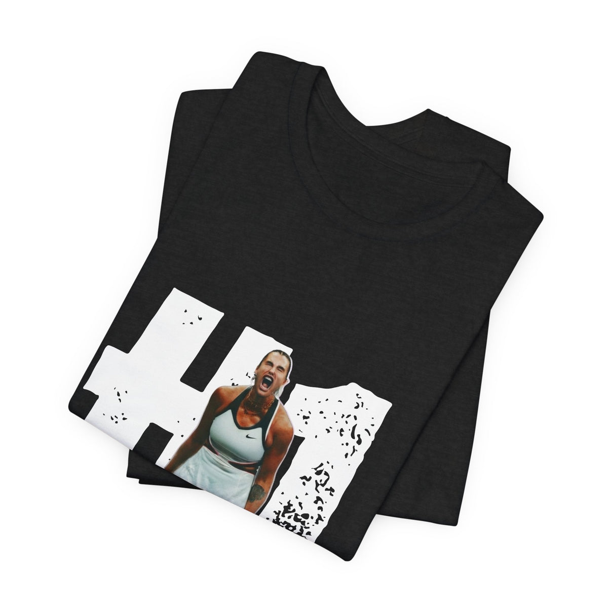 Tennis Player Graphic Tee — Fierce Court Celebration Shirt