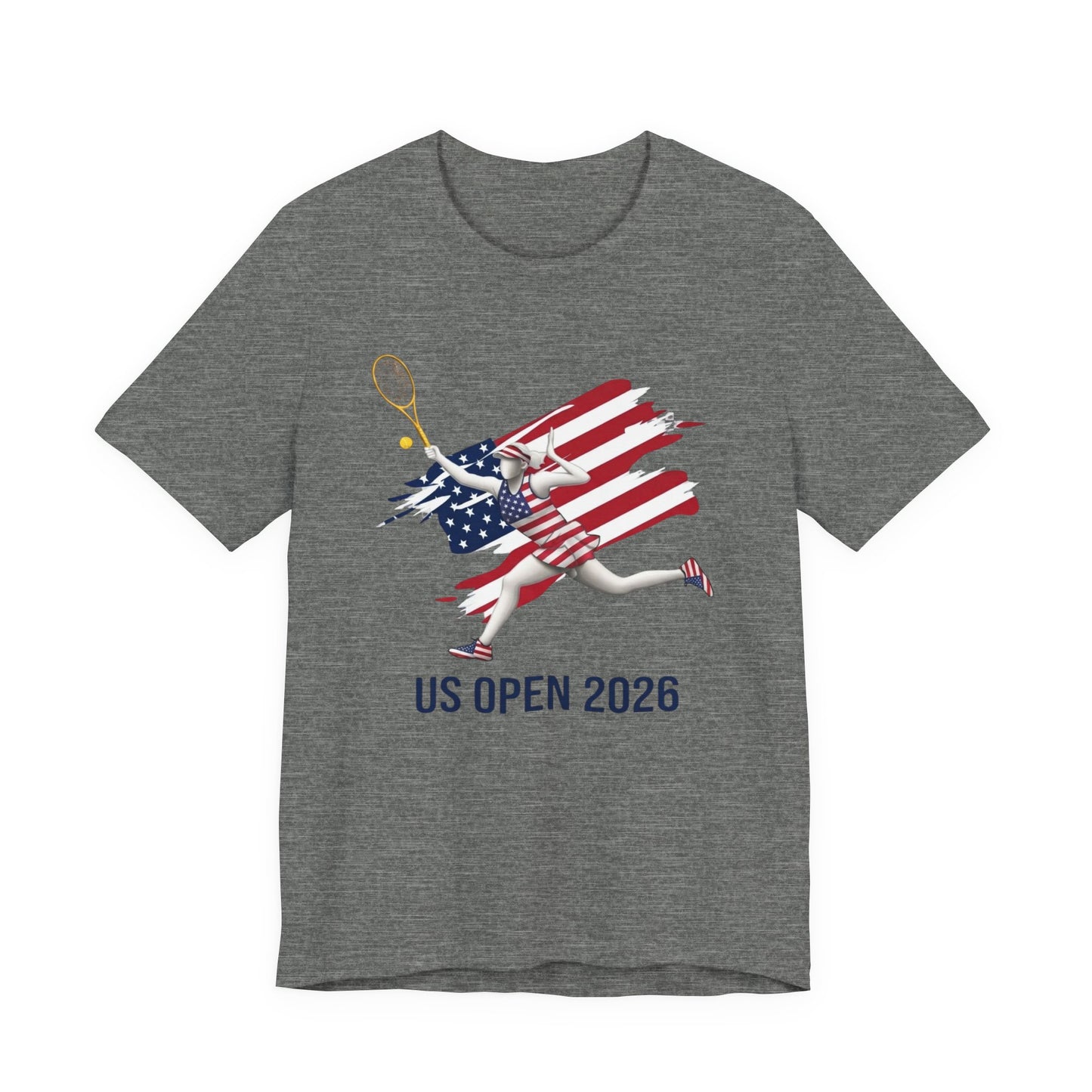 US Open 2026 Tennis Tee — American Flag Tennis Player Graphic T-Shirt