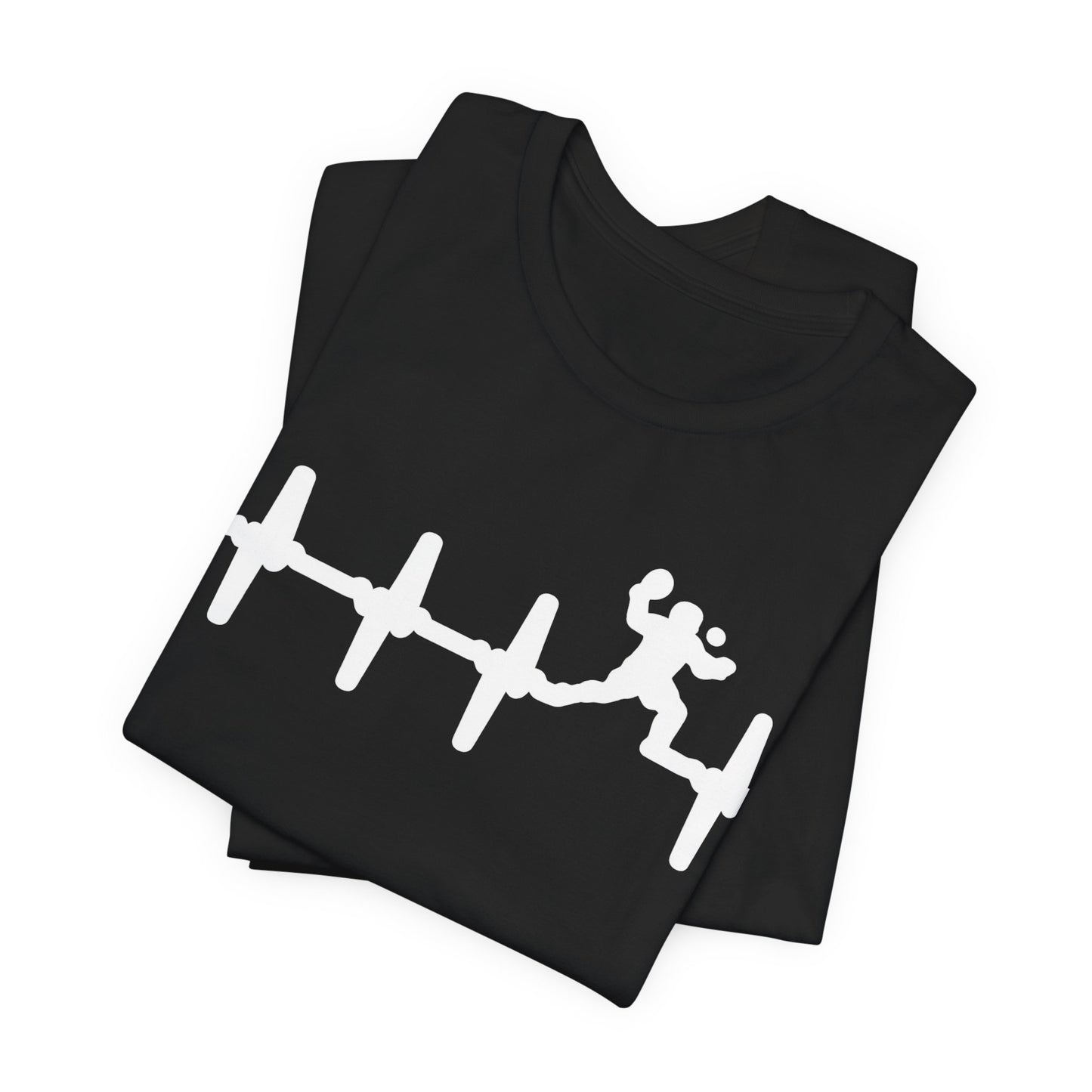 Runner Heartbeat T‑Shirt — Heartbeat EKG with Tennis Runner Graphic Tee