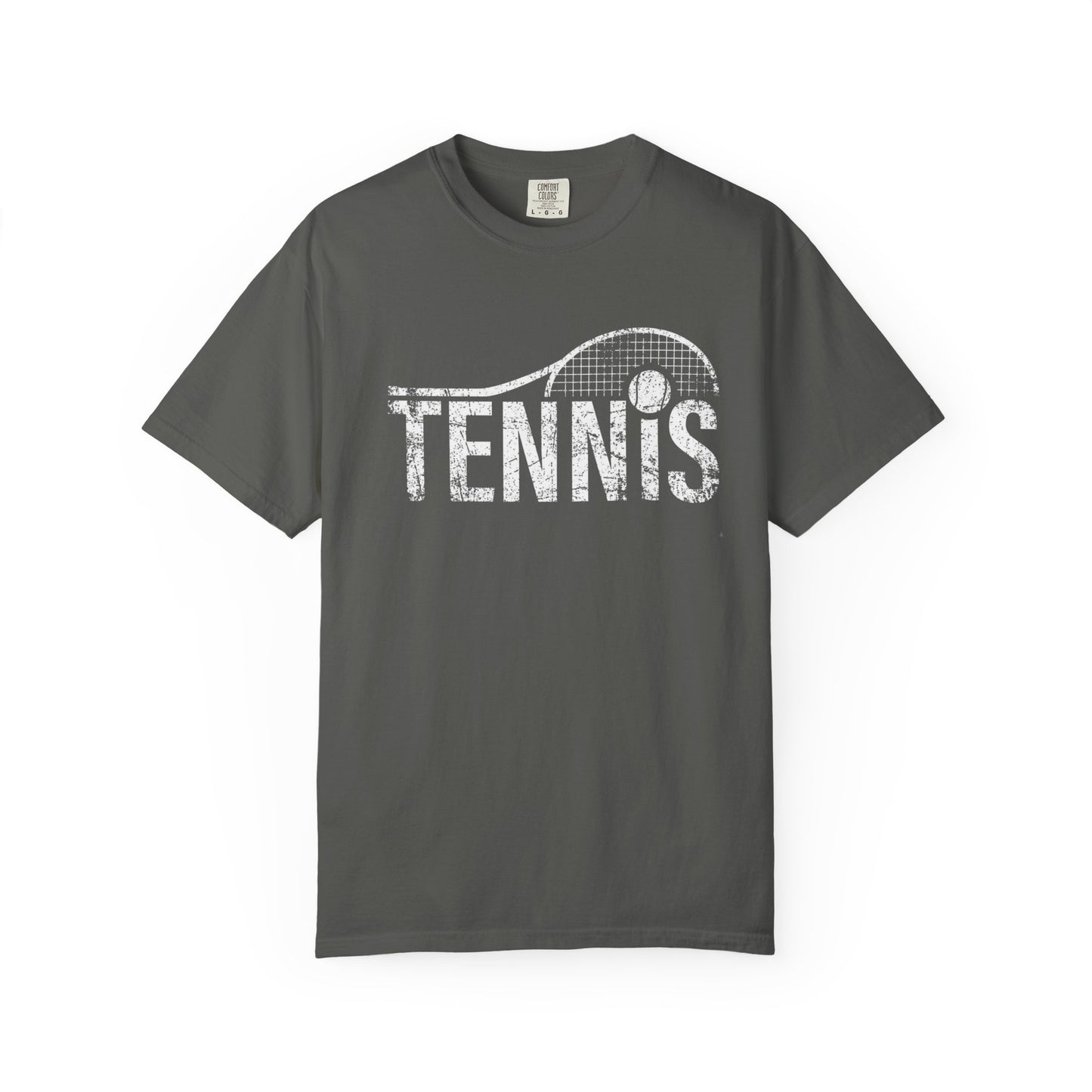 Tennis Vintage Graphic T-Shirt — Distressed Racket & Ball Tee