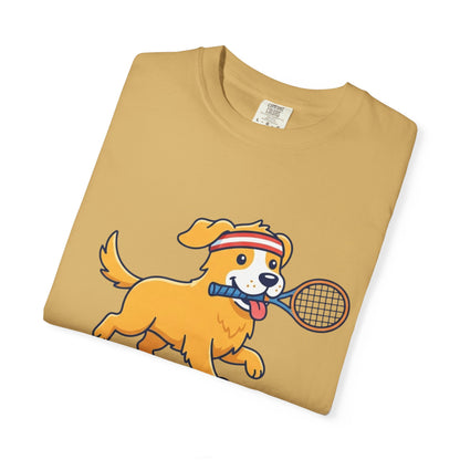 T-Shirt — "Always Ready to Serve" Golden Retriever Tennis Dog Graphic