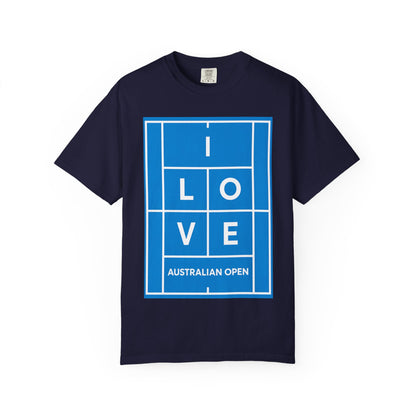 "I LOVE" Australian Open Tennis Court Graphic